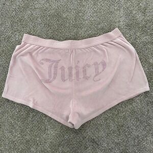 XL Juicy Couture Oink Velour Embellished Shorts